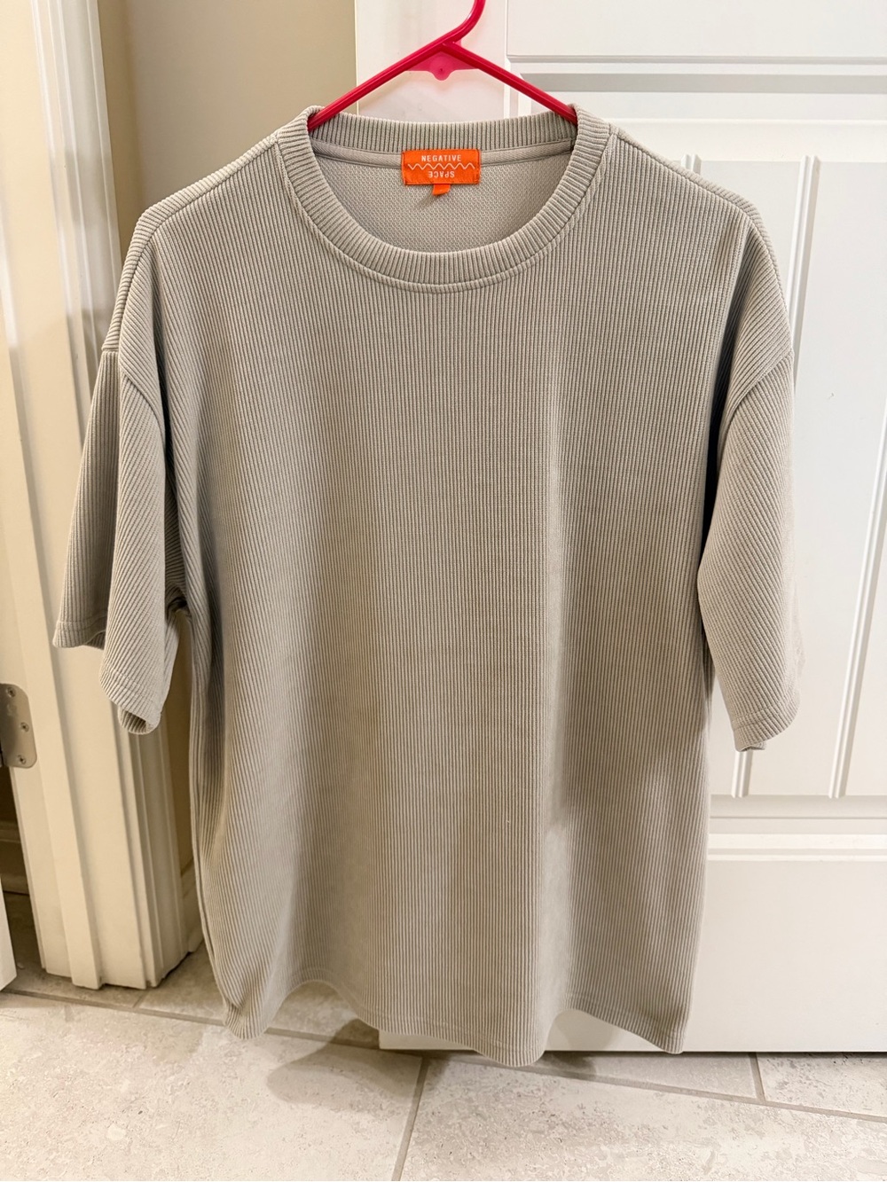 Men’s Negative Space Ribbed Knit Oversized T-Shirt